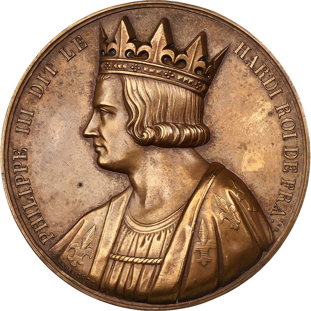 France, Médaille, Les Rois de France, Philippe III, 1837, Bronze, Caqué, SUP