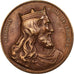 France, Médaille, Les Rois de France, Clodion, 1840, Bronze, Caqué, TTB+