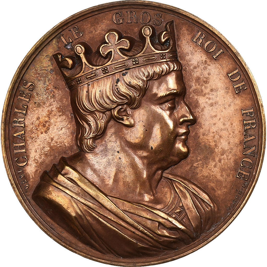 Frankreich, Medaille, Les Rois de France, Charles III, 1839, Bronze, Caqué, VZ