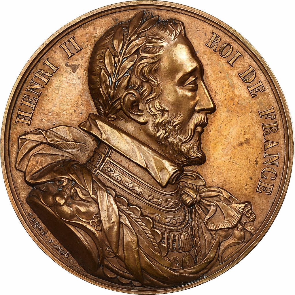Frankreich, Medaille, Les Rois de France, Henri II, 1836, Bronze, Caqué, SS+