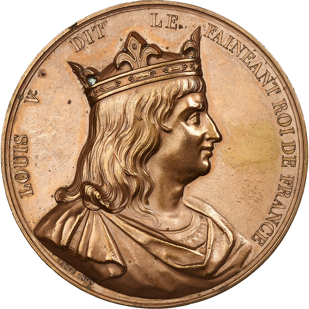 France, Médaille, Les Rois de France, Louis V, 1838, Bronze, Caqué, TTB+
