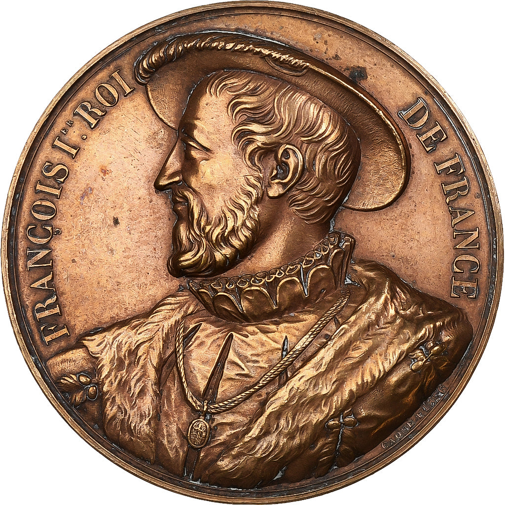 Francia, medalla, Les Rois de France, François Ier, 1836, Bronce, Caqué, MBC+