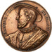 Francia, medalla, Les Rois de France, François Ier, 1836, Bronce, Caqué, MBC+