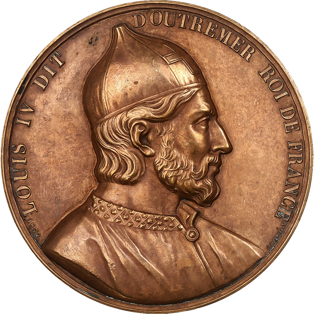 Frankreich, Medaille, Les rois de France, Louis IV, 1839, Bronze, Caqué, SS