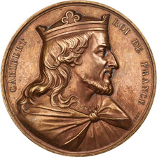 France, Médaille, Les rois de France, Caribert, 1840, Bronze, Caqué, TTB+