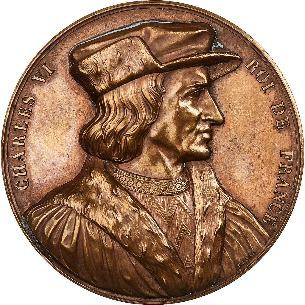 Frankreich, Medaille, Les Rois de France, Charles VI, Bronze, Caqué, SS+
