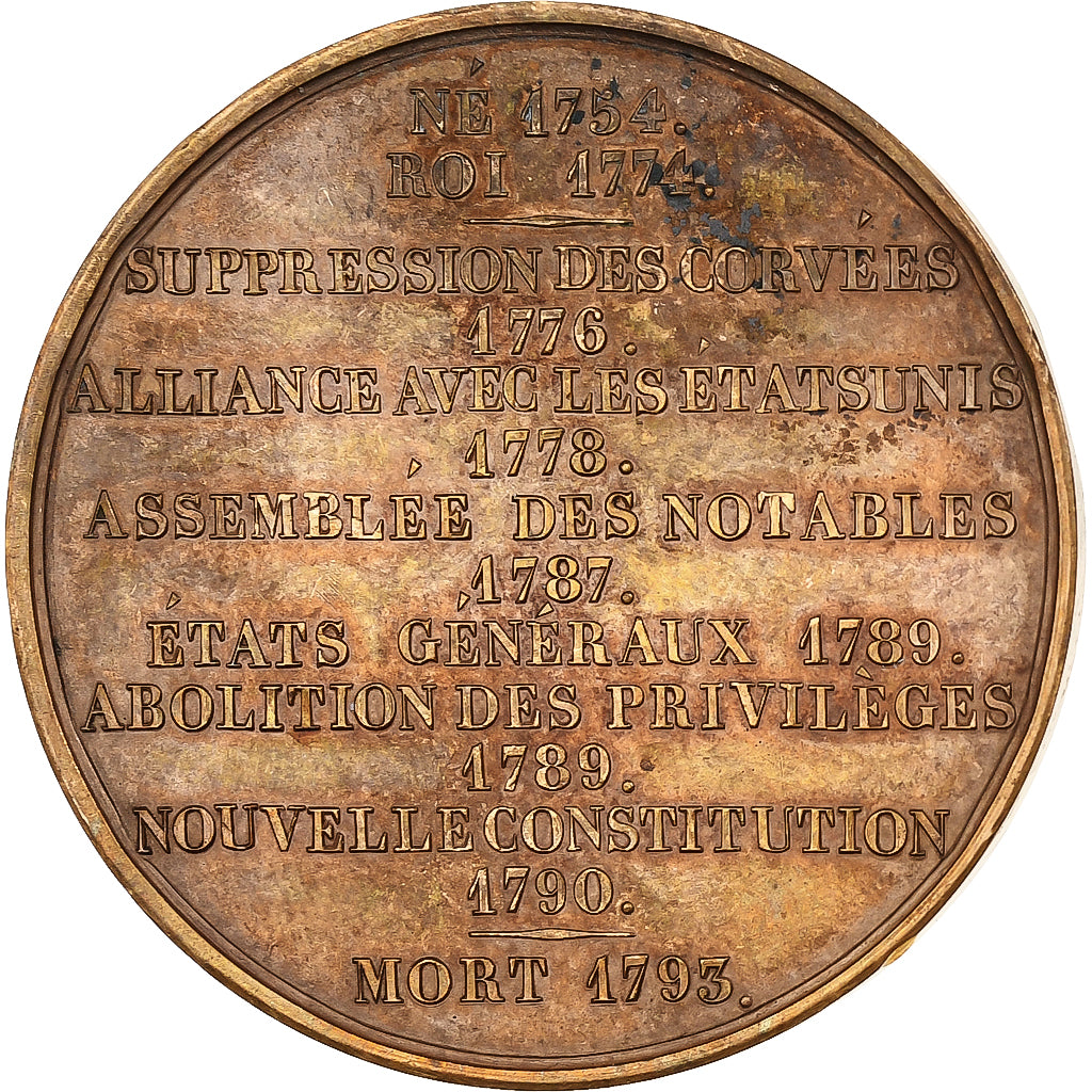 France, Medal, Les rois de France, Louis XVI, Bronze, Depuymaurin, Caqué