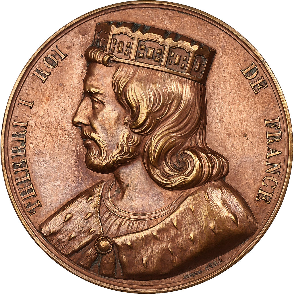 Frankreich, Medaille, Les rois de France, Thierri I, 1840, Bronze, Caqué, VZ