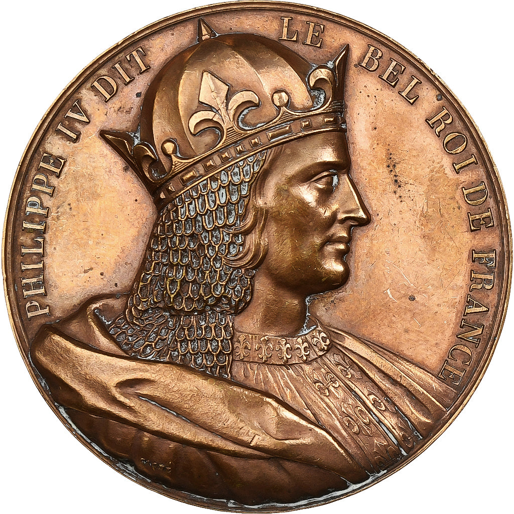 Francia, medalla, Les Rois de France, Philippe IV, Bronce, Caqué, EBC