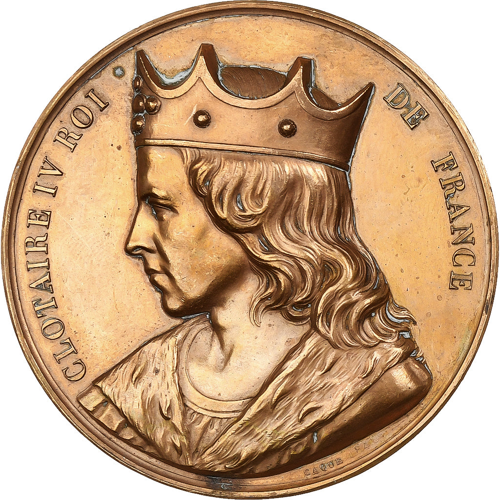 Frankreich, Medaille, Les rois de France, Clotaire IV, 1840, Bronze, Caqué, VZ