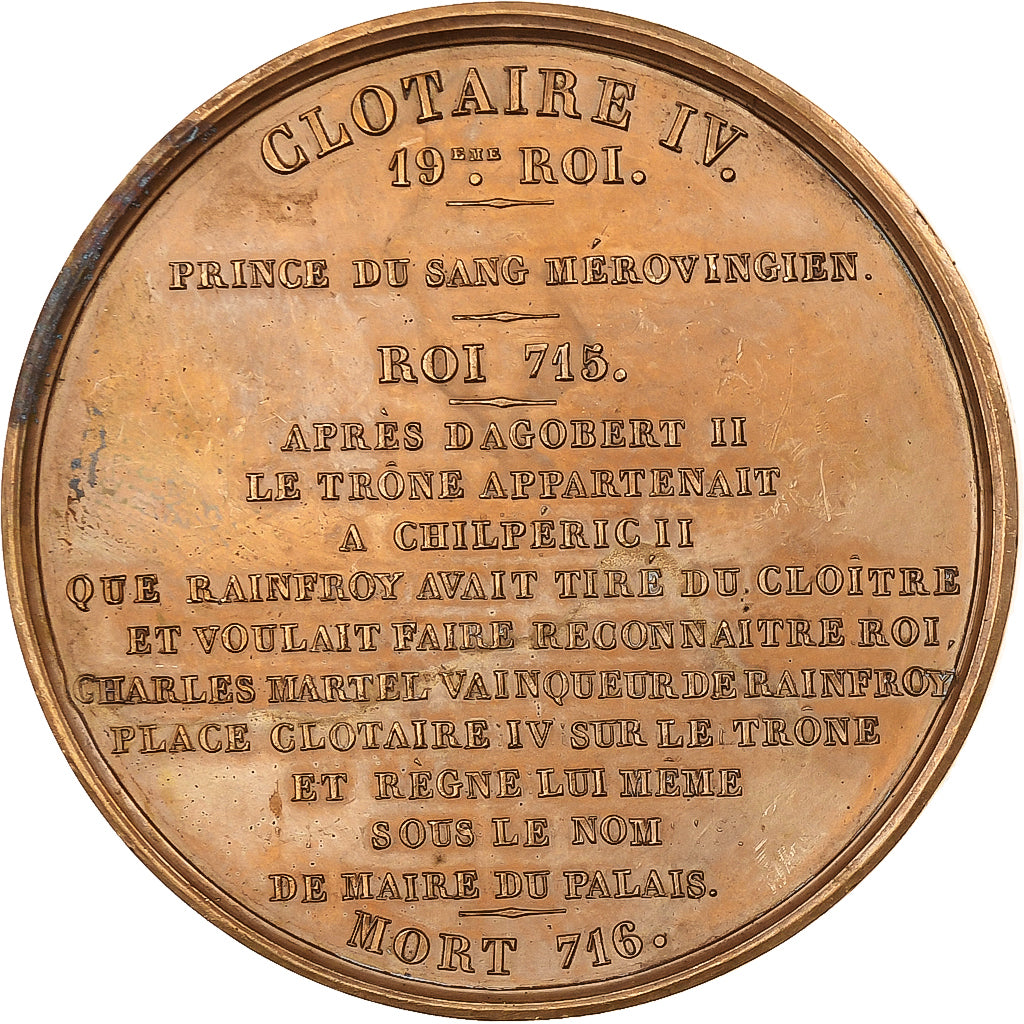 Frankreich, Medaille, Les rois de France, Clotaire IV, 1840, Bronze, Caqué, VZ