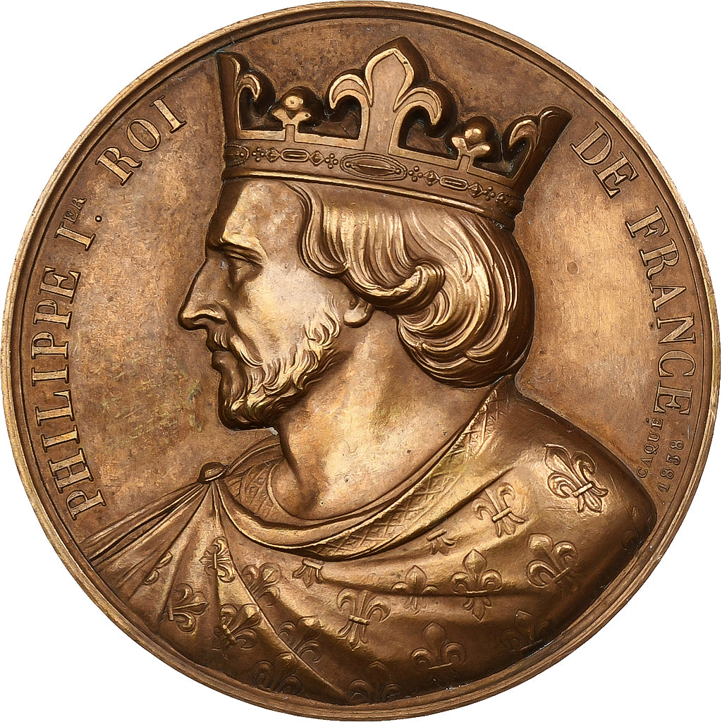 Frankreich, Medaille, Les Rois de France, Philippe Ier, 1838, Bronze, Caqué, VZ
