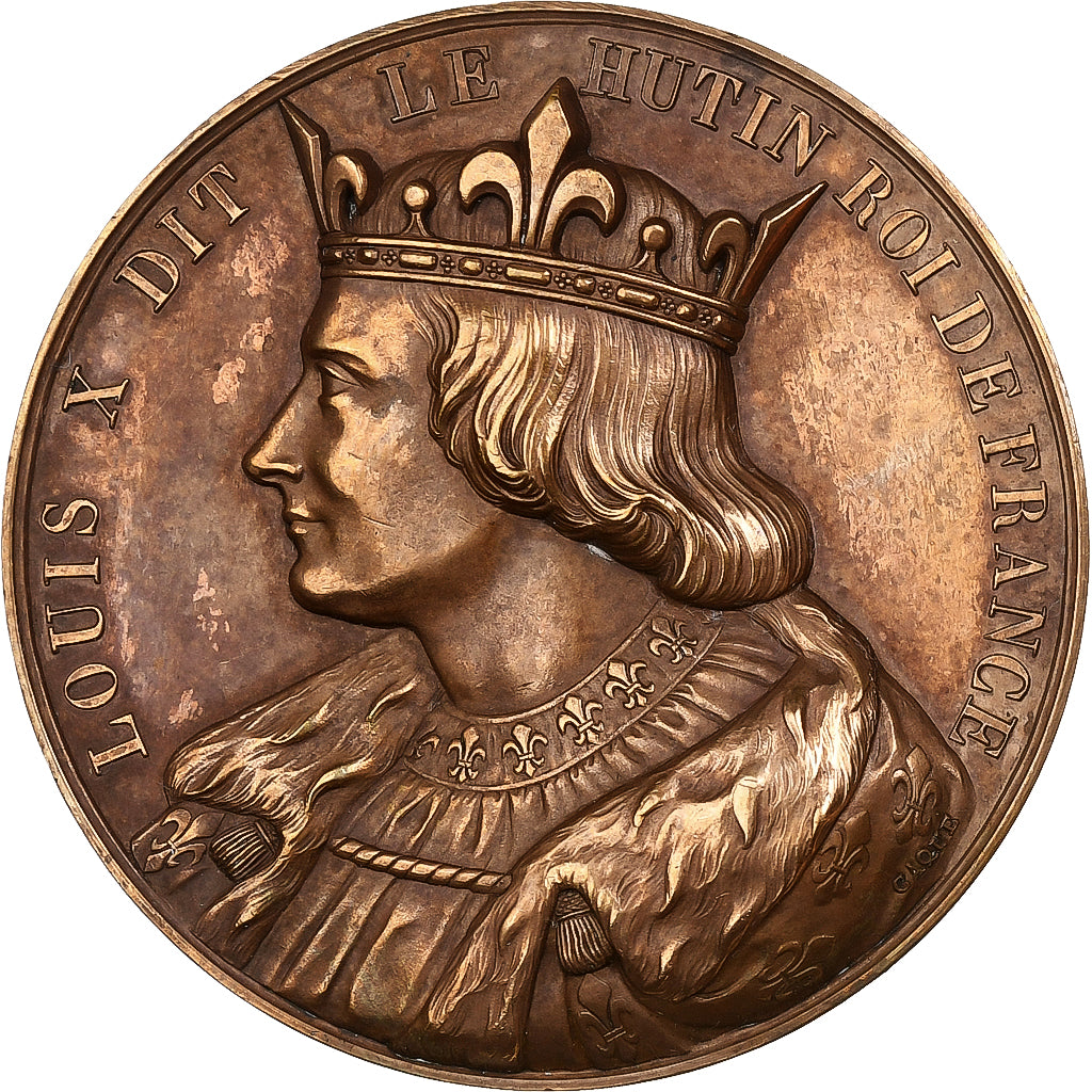 Frankreich, Medaille, Les Rois de France, Louis X, Bronze, Caqué, VZ