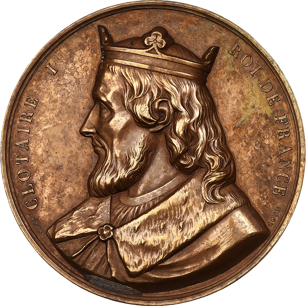 France, Médaille, Les Rois de France, Clotaire Ier, 1840, Bronze, Caqué, TTB+