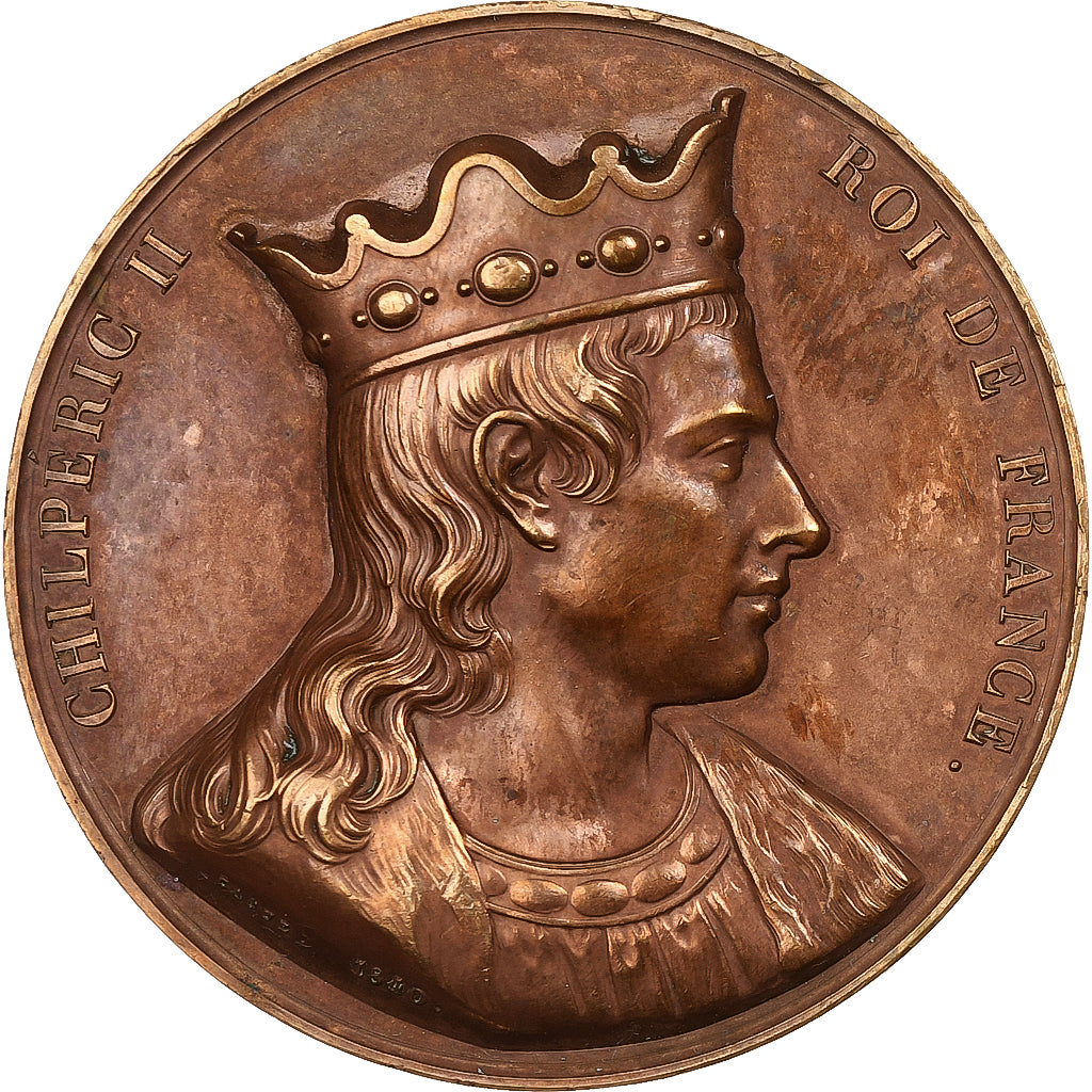 Frankreich, Medaille, Les rois de France, Chilpéric II, 1840, Bronze, Caqué