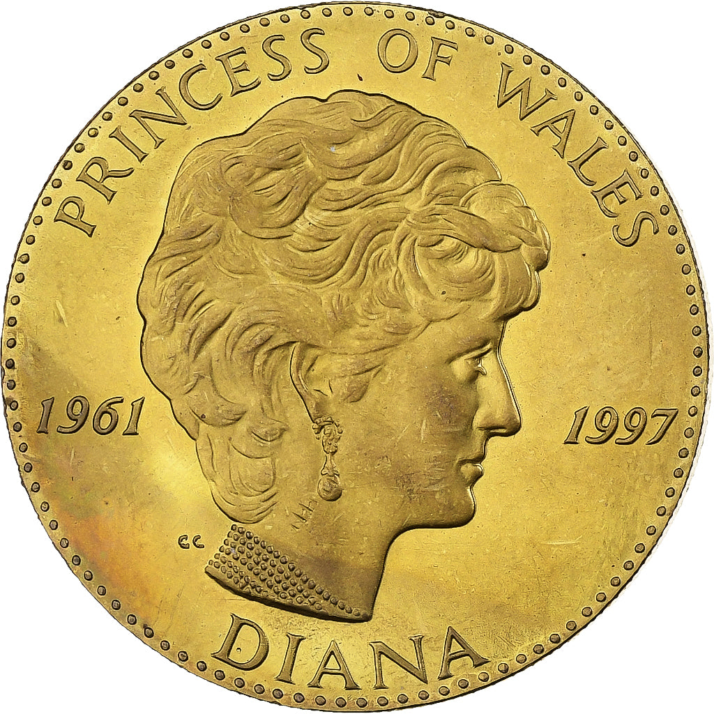 United Kingdom, Medaille, La Princesse Diana, 1997, Copper-Nickel Gilt, VZ+