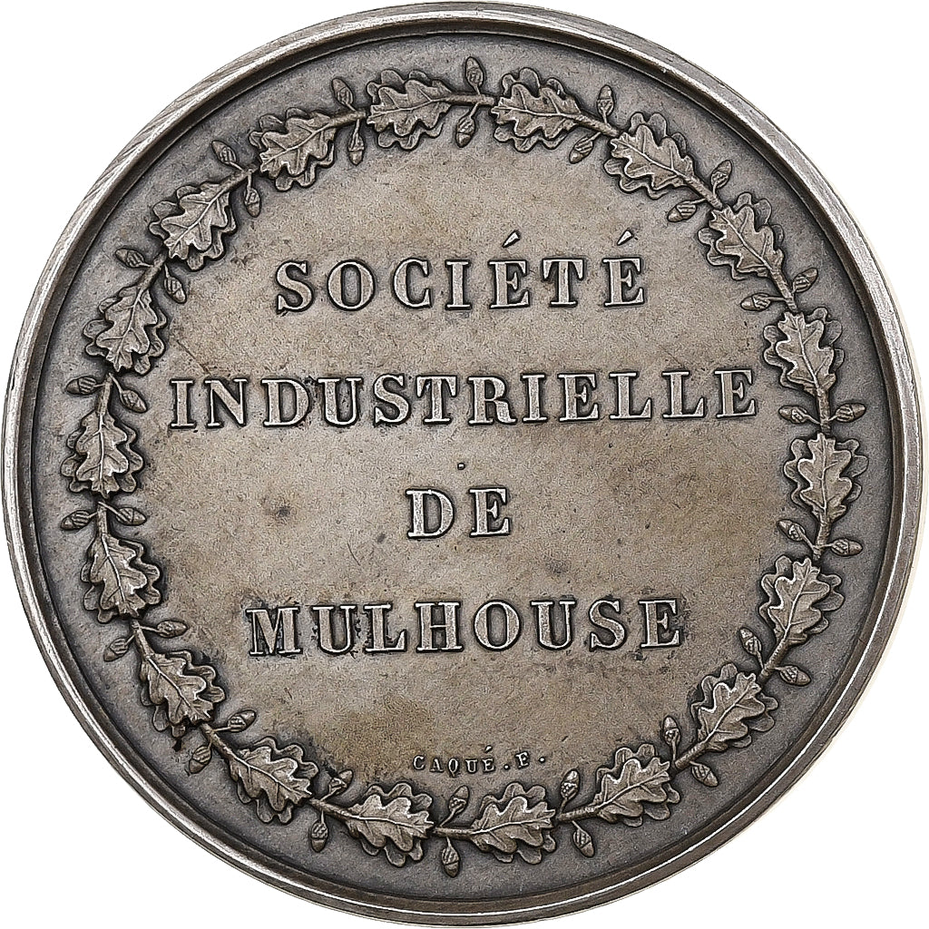 France, Medal, Société Industrielle de Mulhouse, Silver, Lagrange, Caque