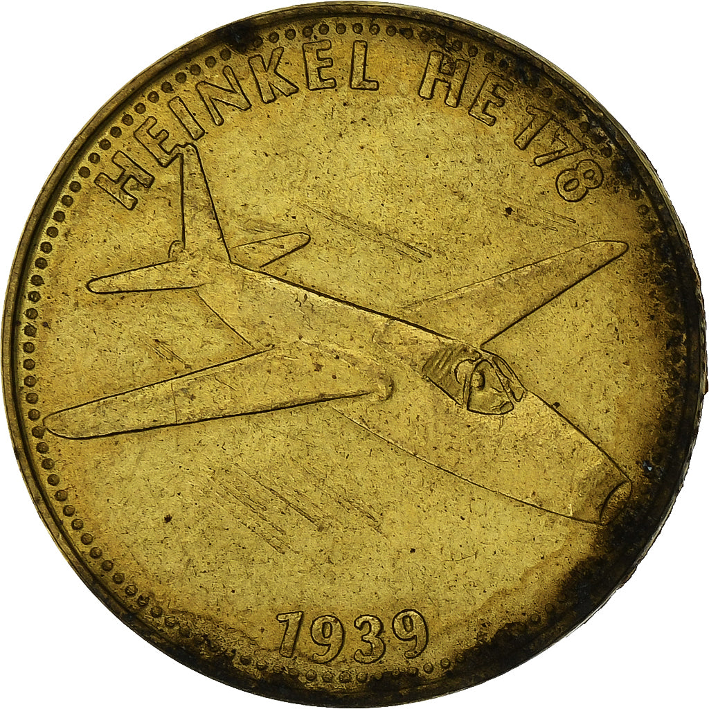France, Jeton, Collection Shell, Heinkel HE 178, Bronze-aluminium, TB+