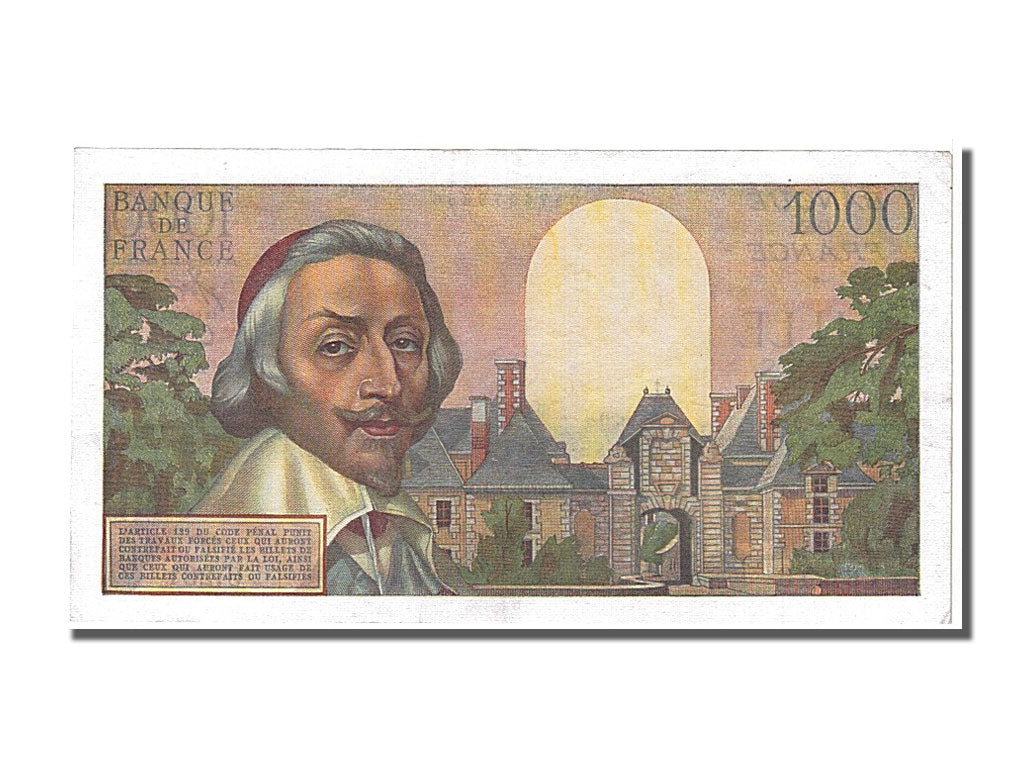 Banknote, France, 1000 Francs, 1 000 F 1953-1957 ''Richelieu'', 1956