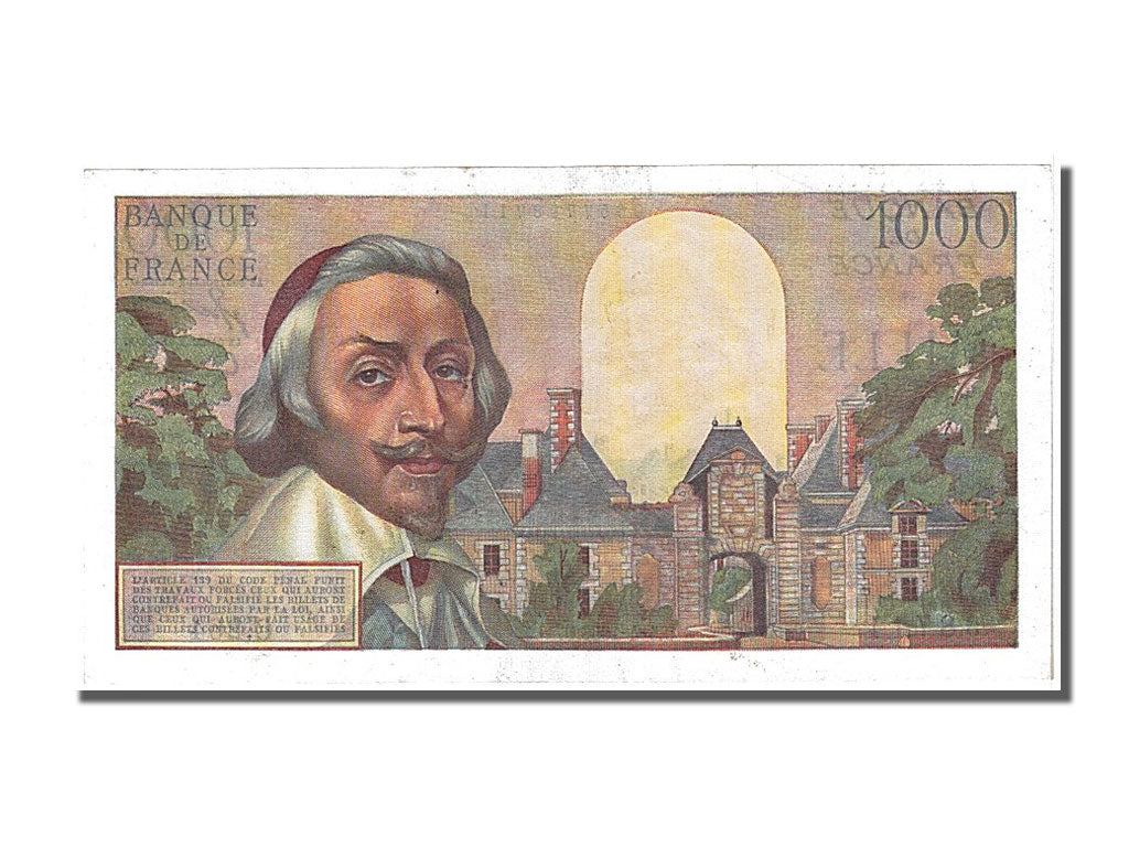 Banknote, France, 1000 Francs, 1 000 F 1953-1957 ''Richelieu'', 1956