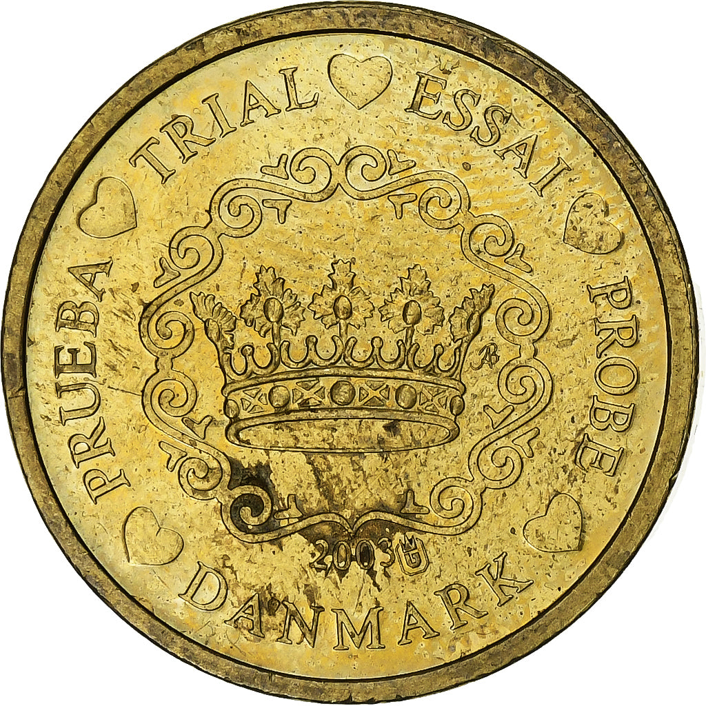 Dania, medal, 10 C, Essai-Trial, 2003, Pokryte Miedź- Nikiel, AU(55-58)