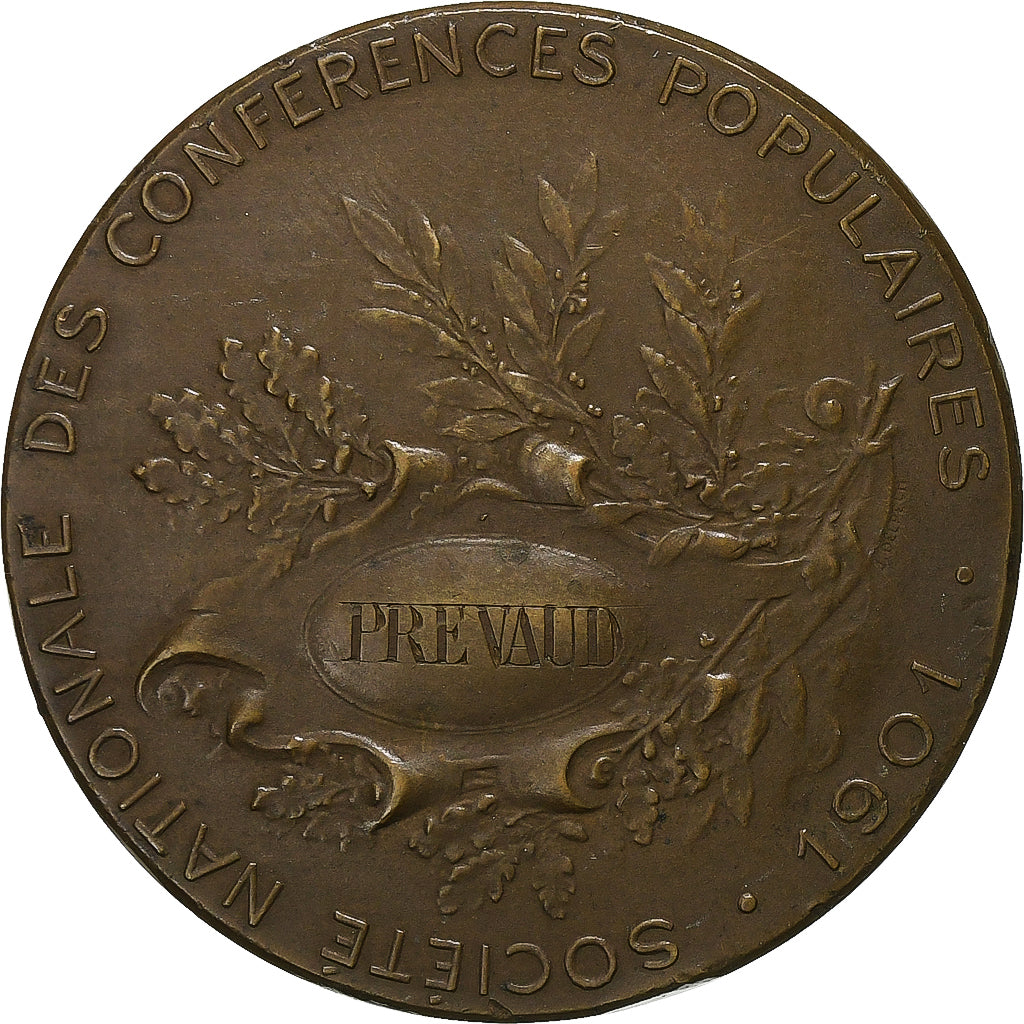 Francia, medaglia, Société Nationale des Conférences Populaires, 1901