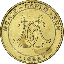 Monaco, ficha, Monte-Carlo - Le casino, 1863, Ottone, SPL-