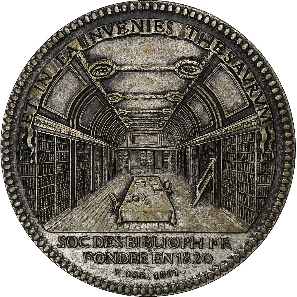 France, Token, Société des Bibliophiles Français, 1861, Silver, Farochon