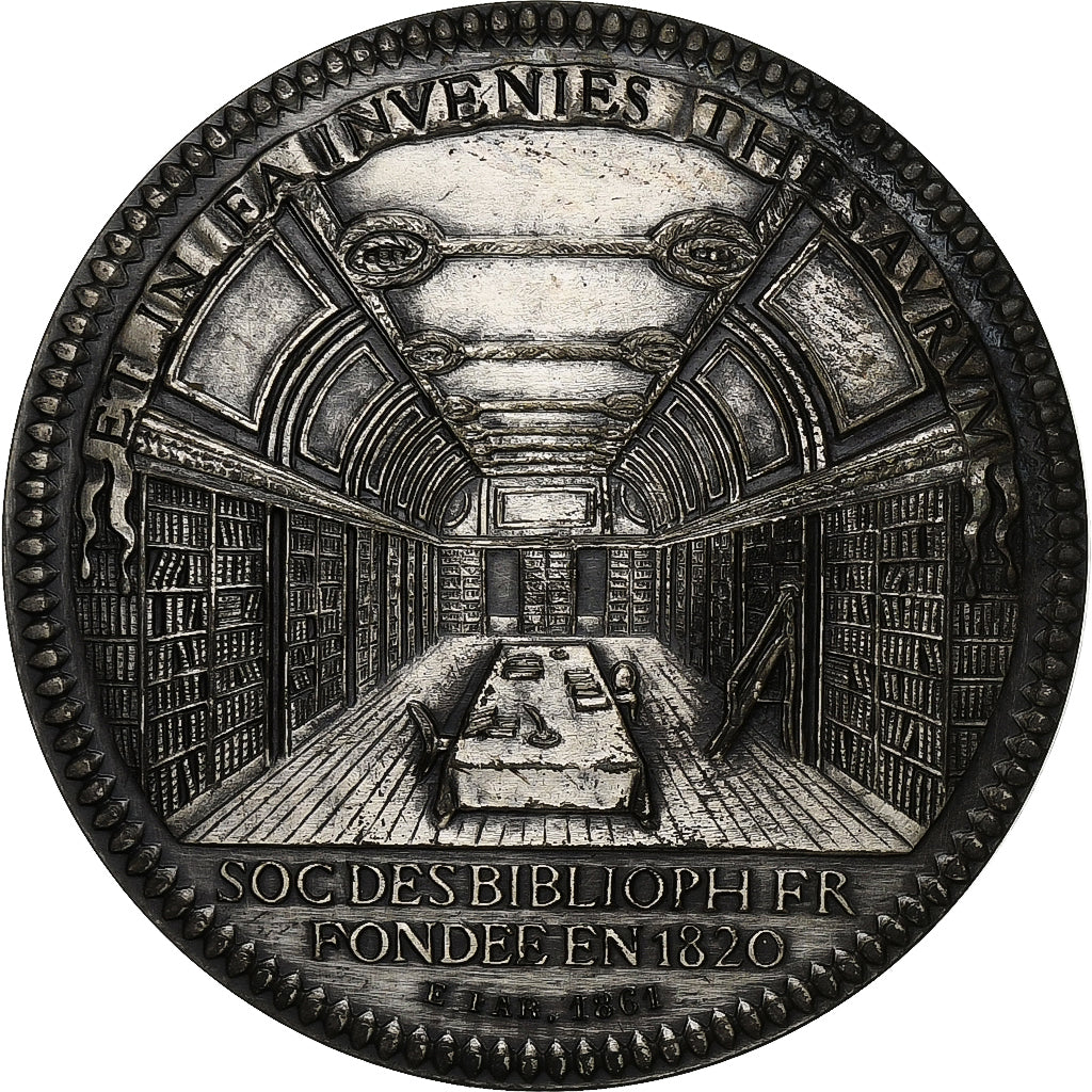 France, Token, Société des Bibliophiles Français, 1861, Silver, Farochon