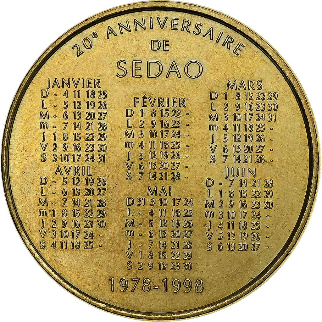 France, Token, 20e anniversaire de SEDAO, 1998, Copper-nickel Aluminium, MDP
