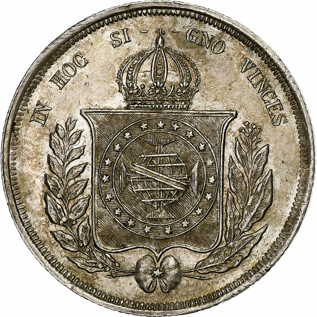 Brasil, Pedro II, 500 Reis, 1865, Plata, SC