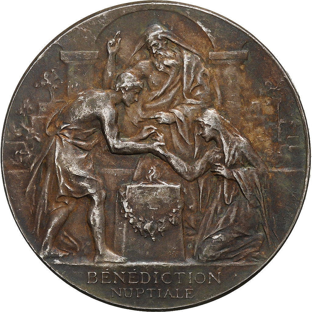 France, Medal, Mariage, Bénédiction Nuptiale, 1906, Silver, AU(55-58)
