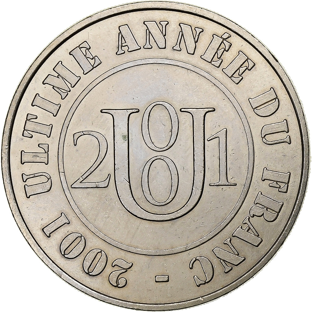 Francja, Token, Paris - Hotel de la Monnaie - Ultime année du Franc, 2001, MDP