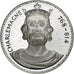 França, medalha, Les Rois de France, Charlemagne, Prata, AU(50-53)