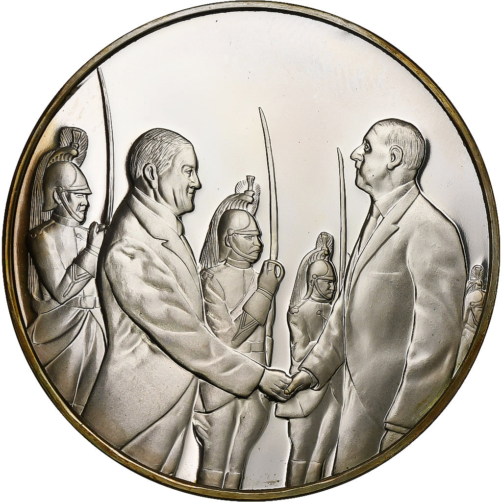 France, Medal, Les Présidents de la République, René Coty, Silver, MS(63)