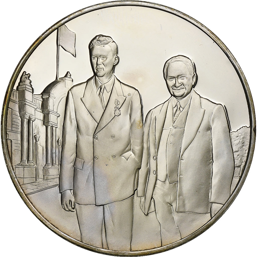 Francia, medaglia, Les Présidents de la République, Gaston Doumergue, Argento