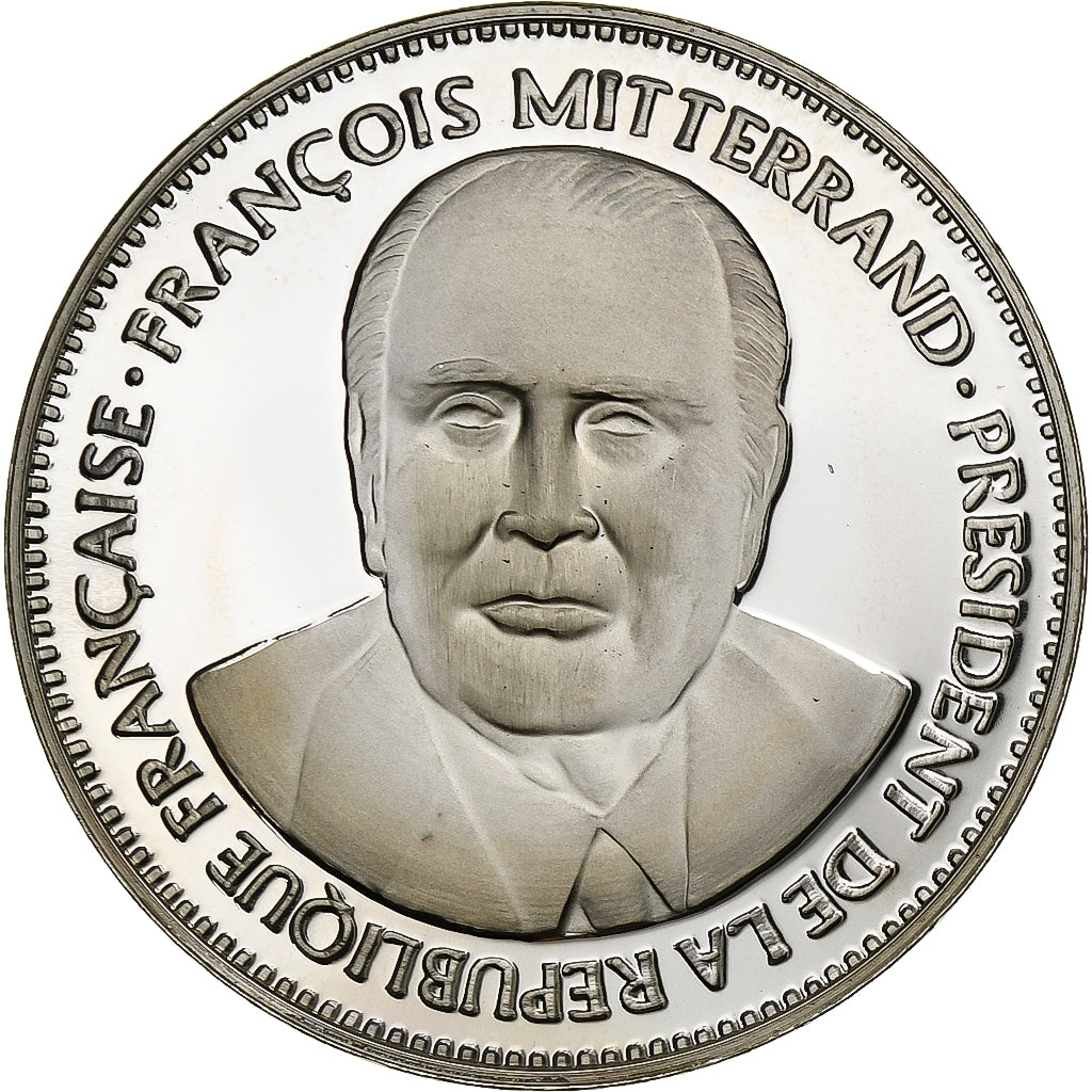 France, Medal, François Mitterrand, Réelu Président, Silver, MS(63)