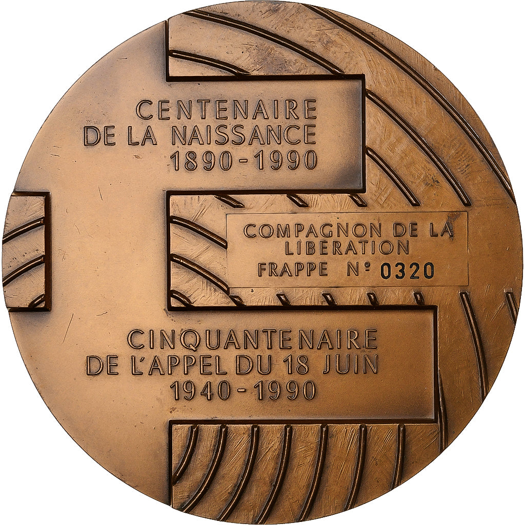 Frankreich, Medaille, Charles de Gaulle, centenaire de sa naissance, 1990, MDP