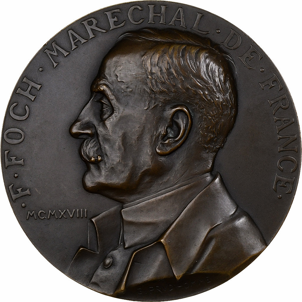 França, medalha, Foch, Maréchal de France, Rethondes, Armistice, 1918, Bronze