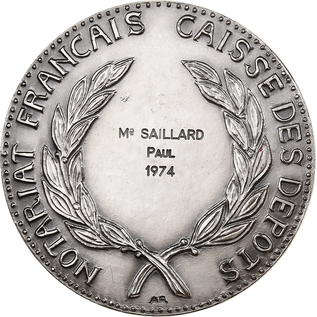 France, Médaille, Notariat Français, Justinien Ier, 1973, MDP, Argent
