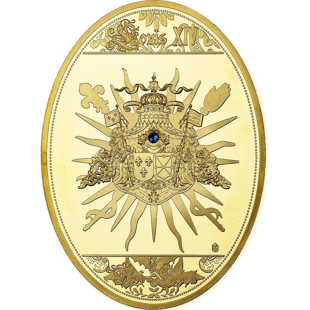 Francia, medaglia, Louis XIV, Roi Soleil, Rame dorato, SPL