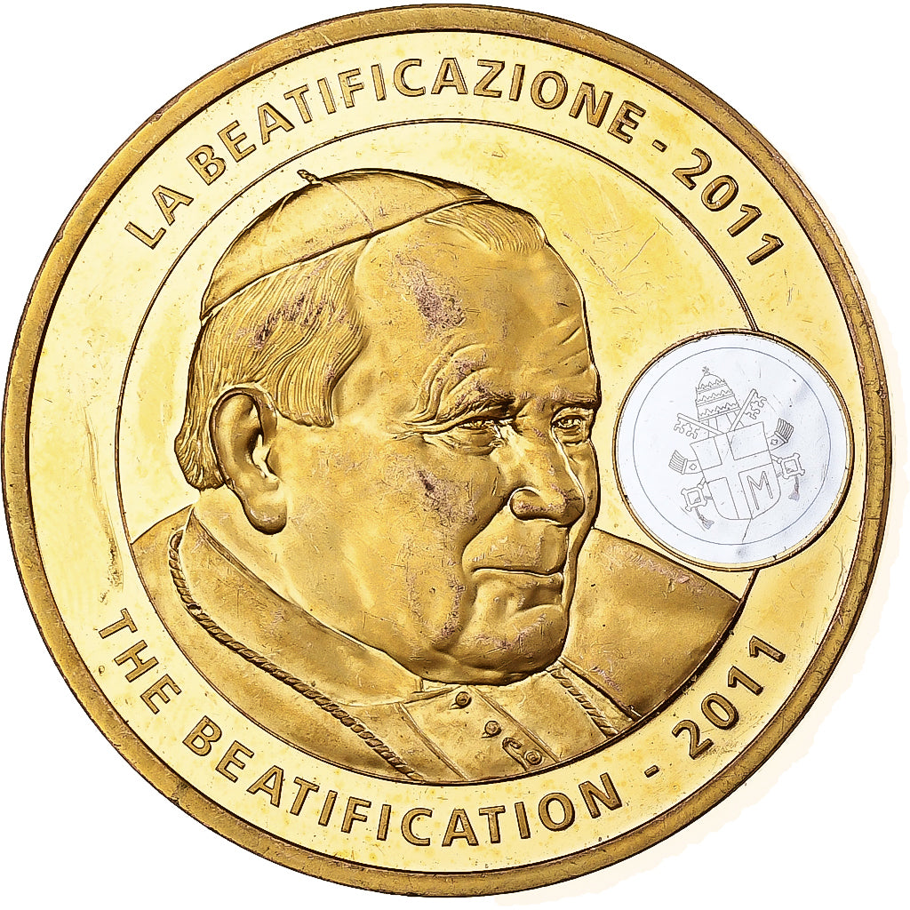 Vaticaan, Medaille, Béatification du Pape Jean-Paul II, 2011, Copper Gilt, ZF