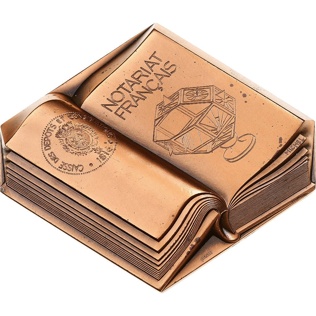 França, medalha, Notariat Français, Caisse des Dépots, 1983, Cobre, AU(55-58)