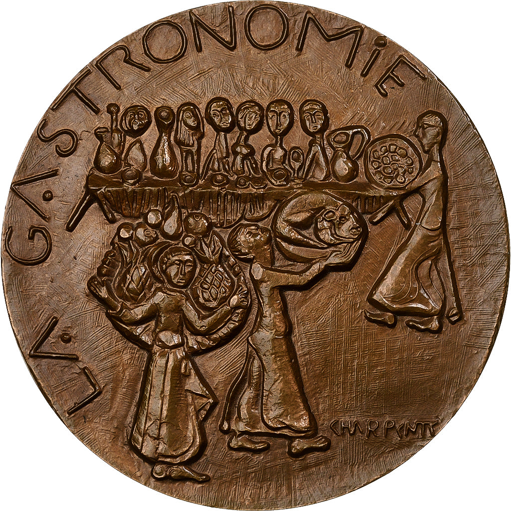 Francia, medalla, La Gastronomie, 1973, Bronce, Charpentier, EBC