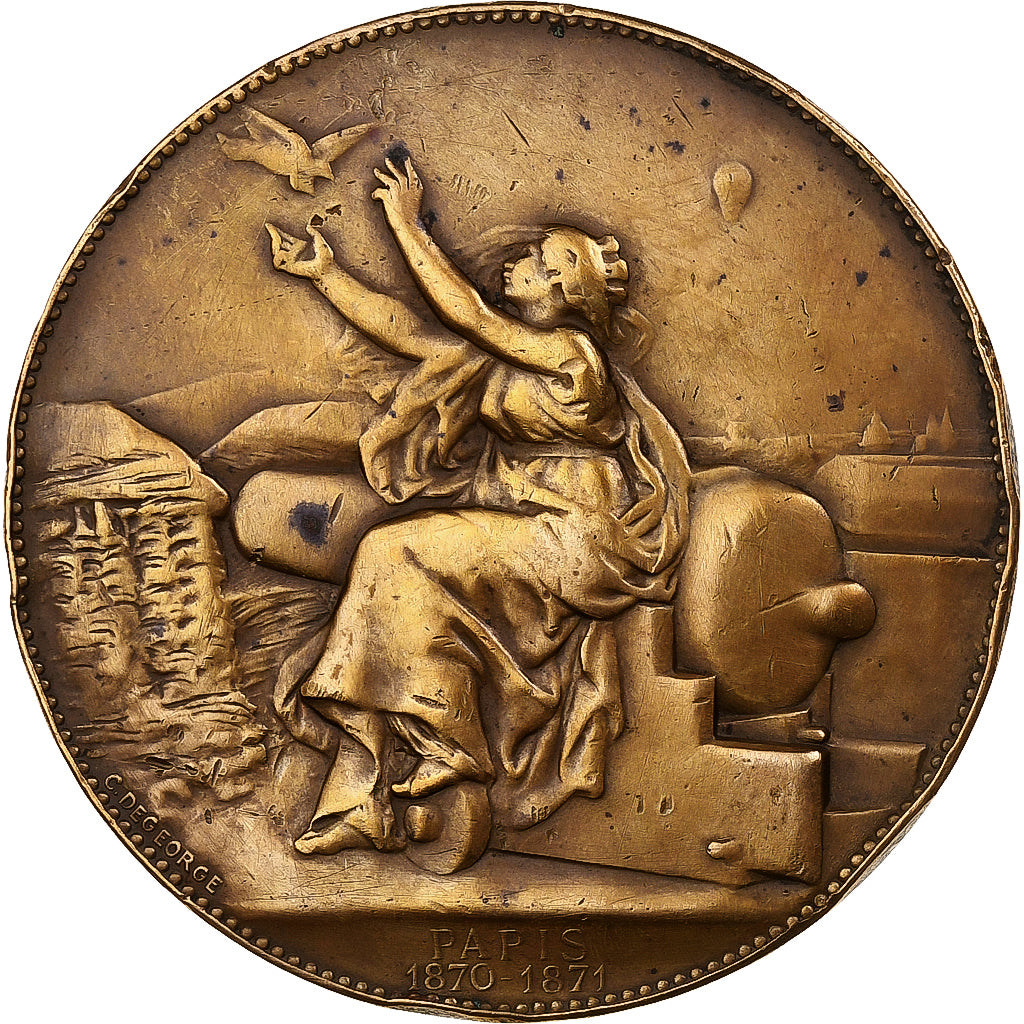 Francja, medal, Ministère de la Guerre, Communications aériennes, 1871