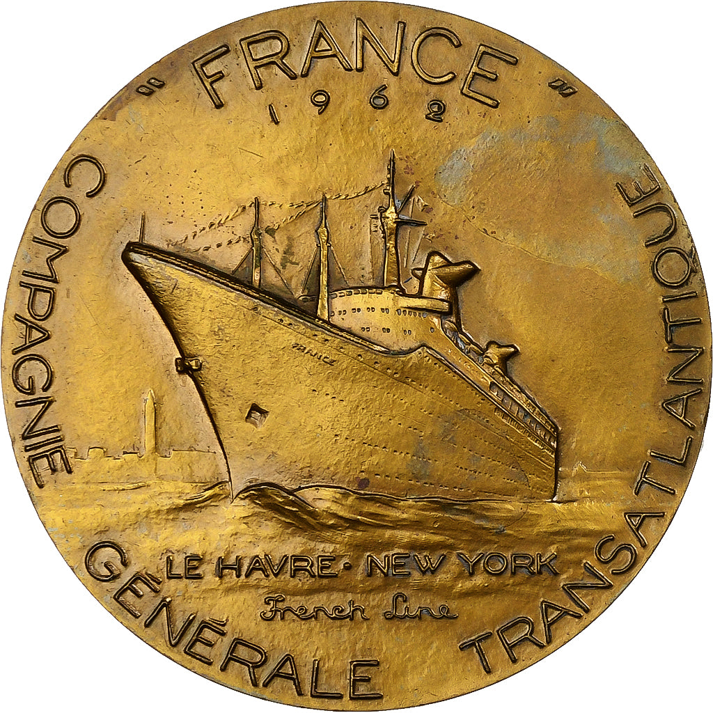 Francja, medal, Compagnie Générale Transatlantique, France, 1962, Brązowy