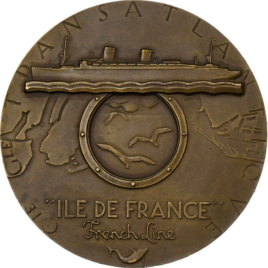 Frankrijk, Medaille, Compagnie Générale Transatlantique, Ile-de-France, 1949