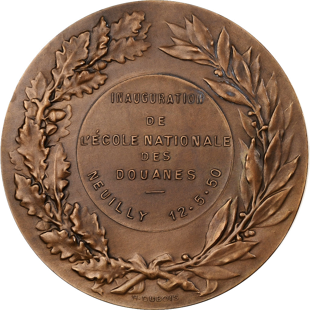 France, Médaille, Inauguration de l'école nationale des douanes, 1950, Bronze