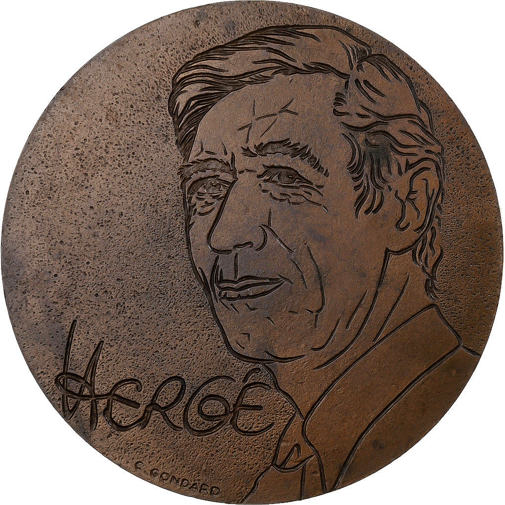 Frankrijk, Medaille, Les Aventures de Tintin, Hergé, 1979, Bronzen, C. Gondard