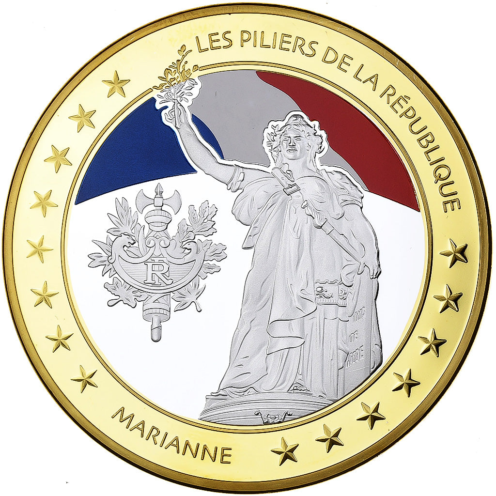 France, Médaille, Les piliers de la République, Marianne, Copper Clad Brass
